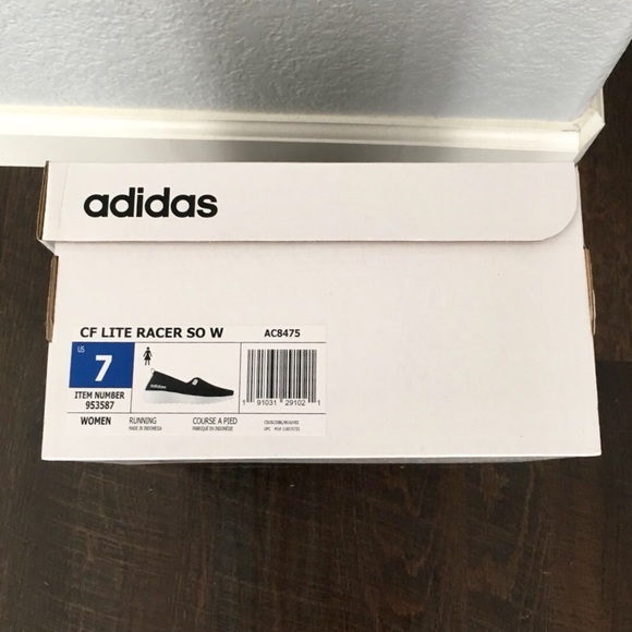 Adidas Cloudfoam Lite Racer Black Sneakers 7.5 - Picture 5 of 5